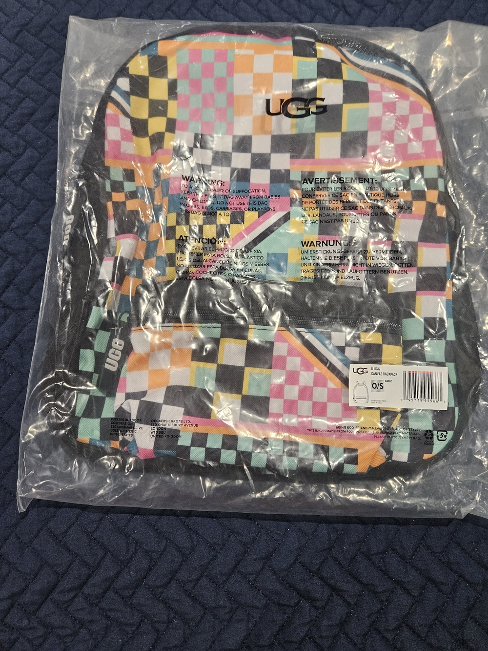UGG Multicolor Checkerboard Backpack